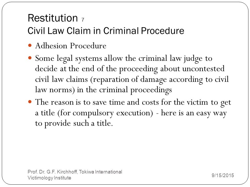 Civil criminal procedure